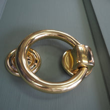 Load image into Gallery viewer, Polished brass ring knocker