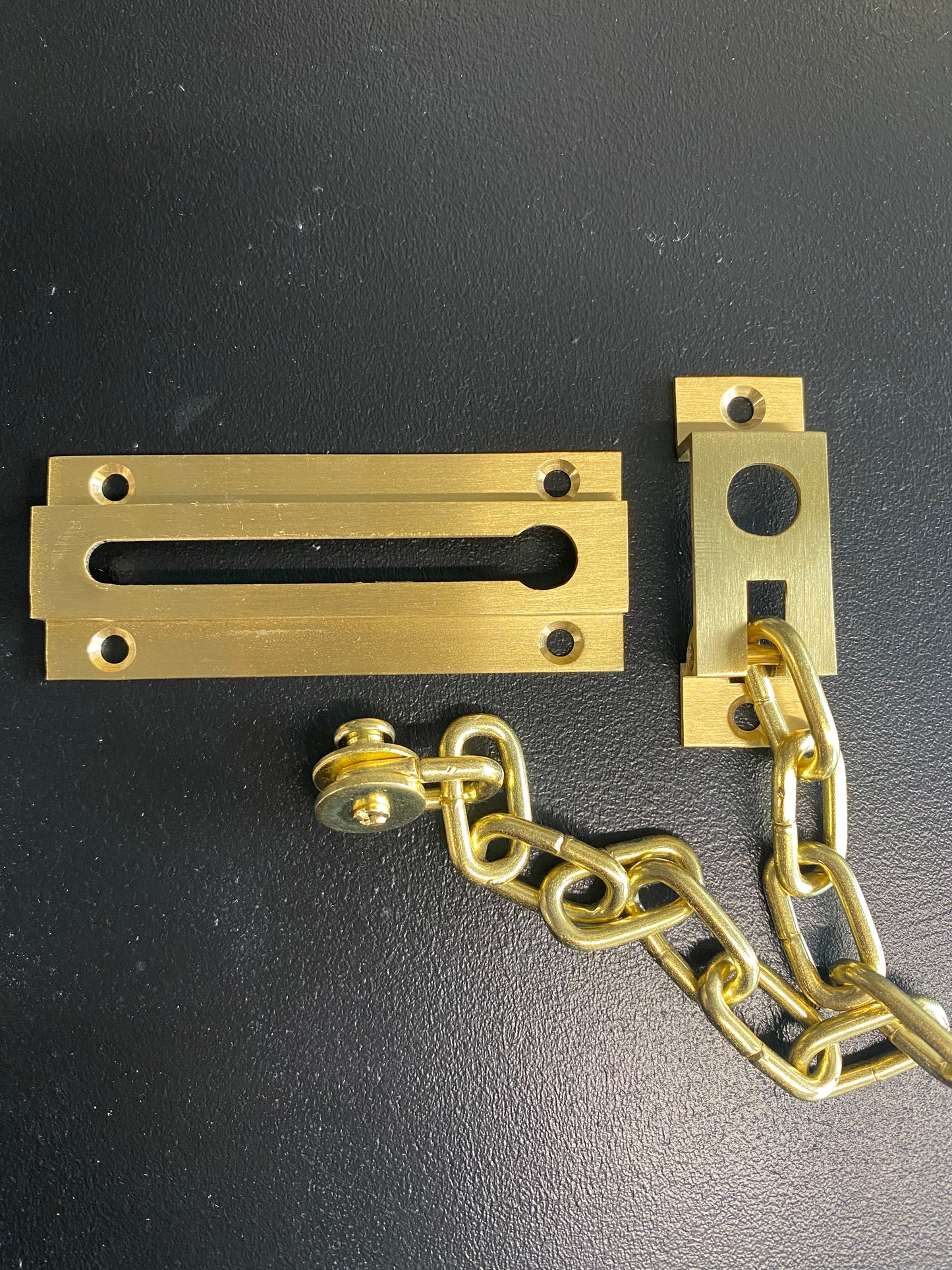 Satin brass door chain