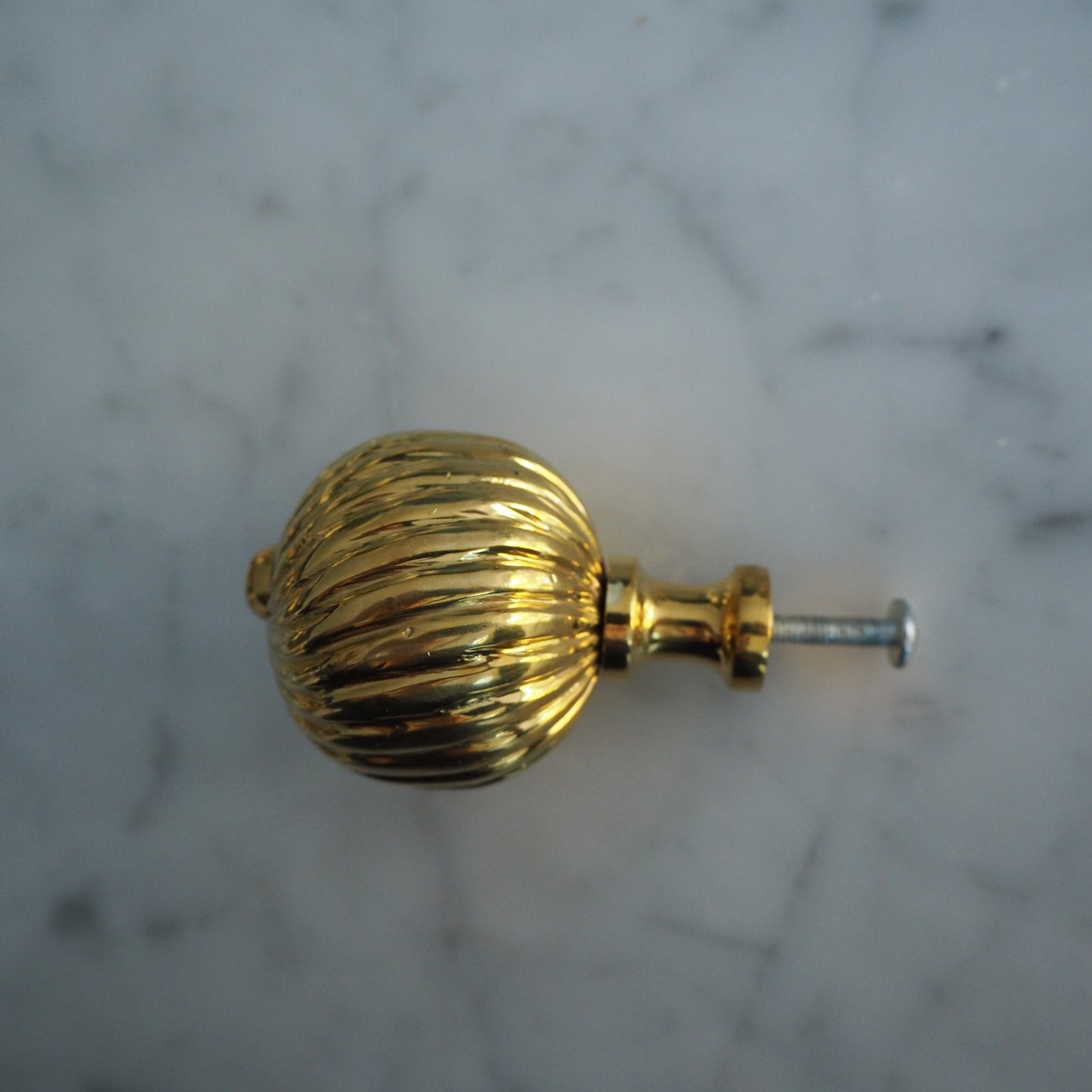 Medium Spiral brass cabinet knob