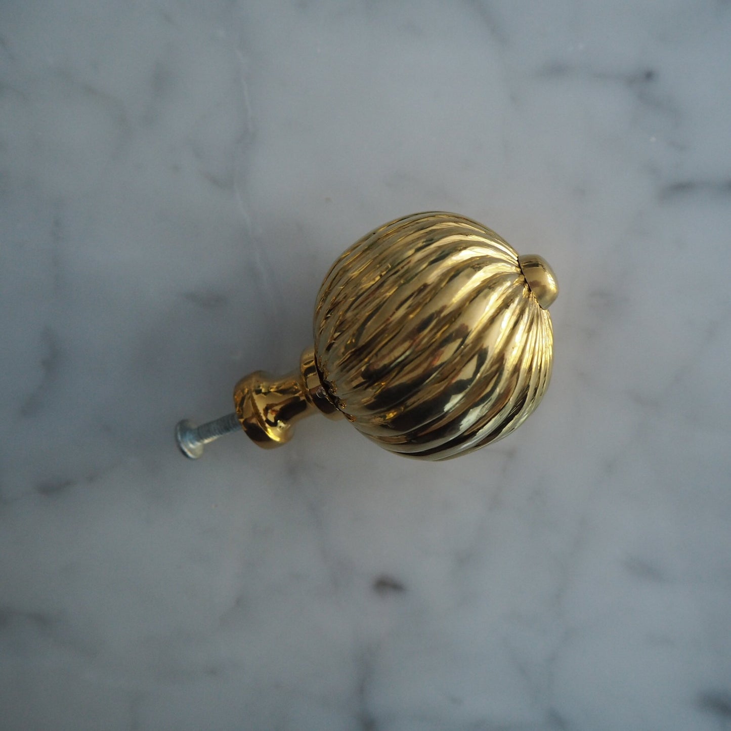 Medium Spiral brass cabinet knob