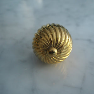 Large Spiral brass cabinet knob