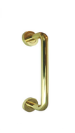 Pull handle on rose polished brass
