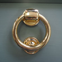 Load image into Gallery viewer, Polished brass ring knocker