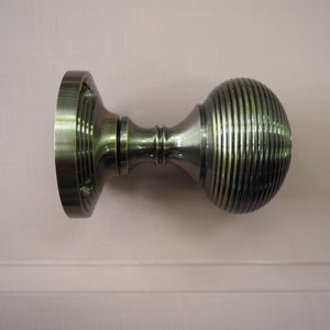 Antique brass Reeded mortice knob (pair)