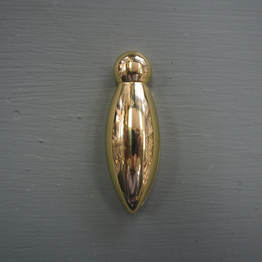 Polished brass tear drop escutcheon