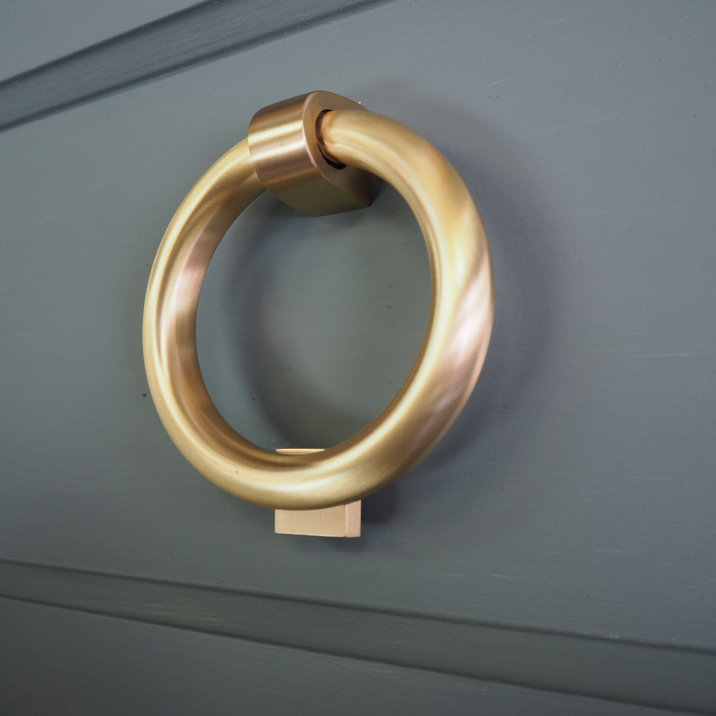 Satin brass ring knocker