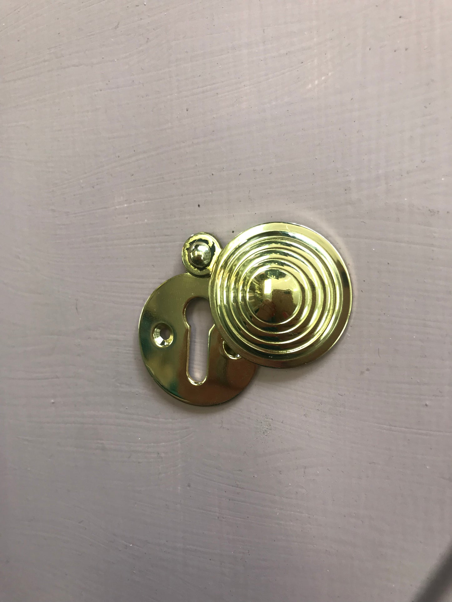 Polished brass reeded escutcheon