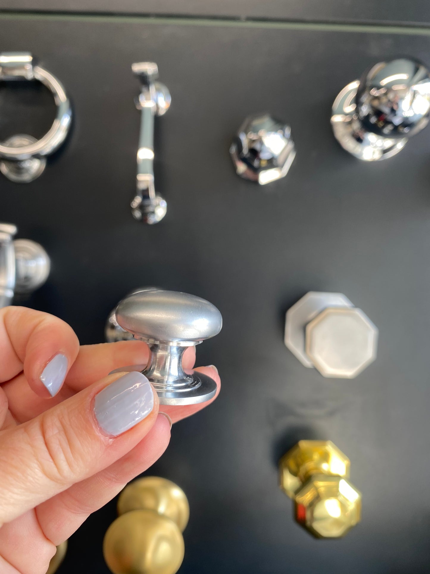 Satin chrome cabinet knob 41mm