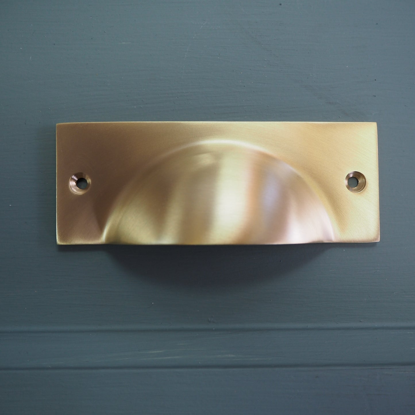 Satin brass door pull