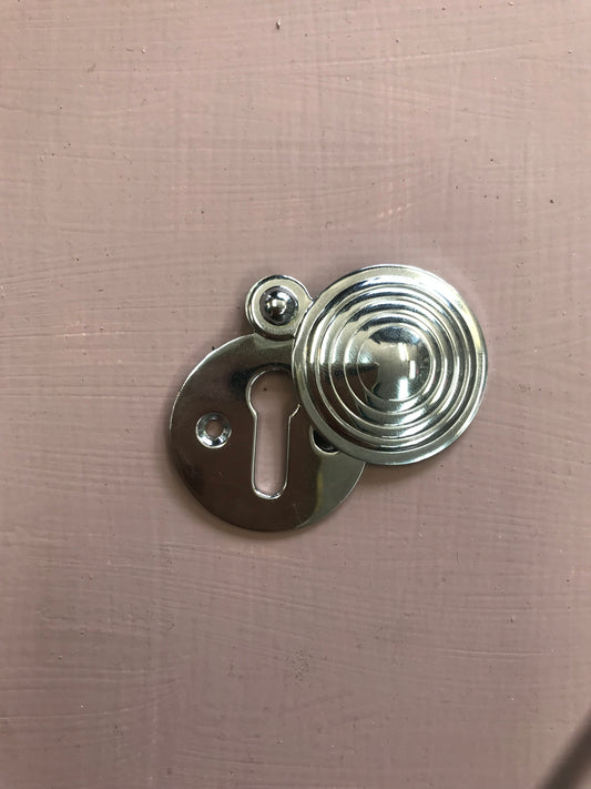 Polished chrome reeded escutcheon