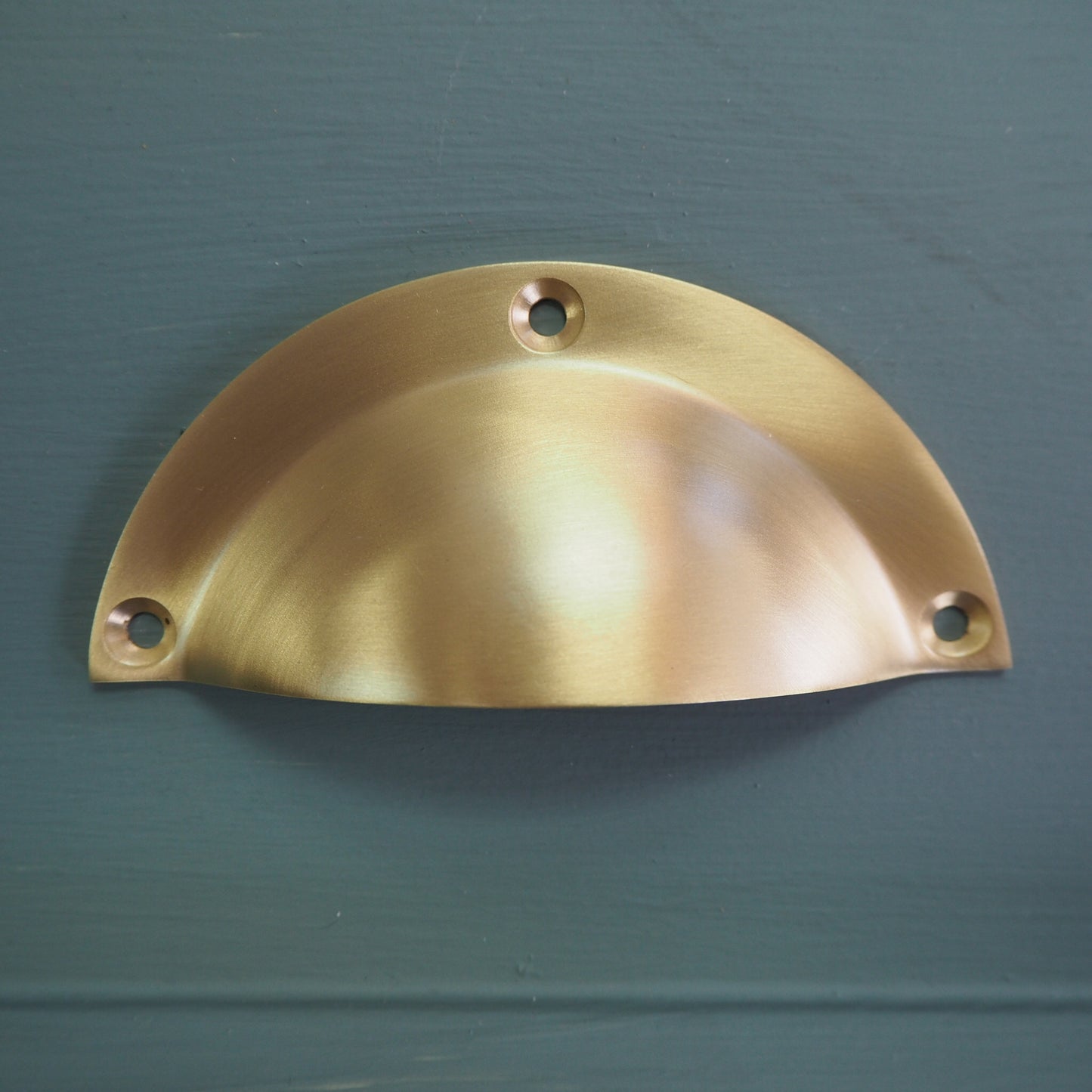 Satin brass drawer pull