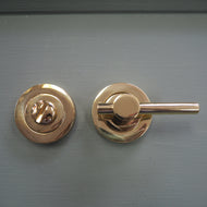 T bar brass bathroom turn and release