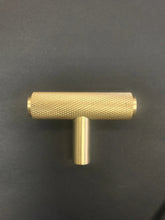 Load image into Gallery viewer, Piccadilly satin brass t bar knob