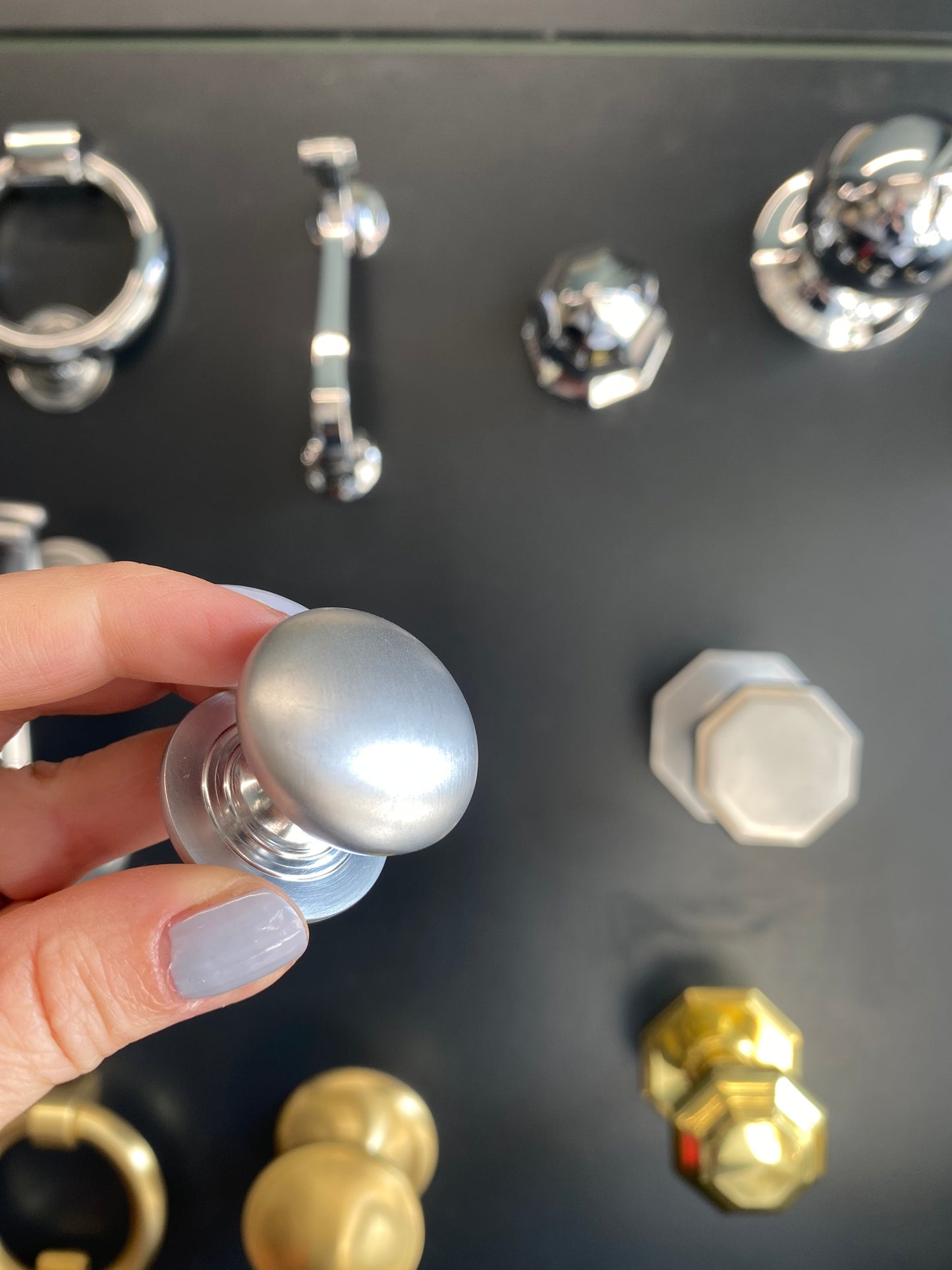 Satin chrome cabinet knob 41mm