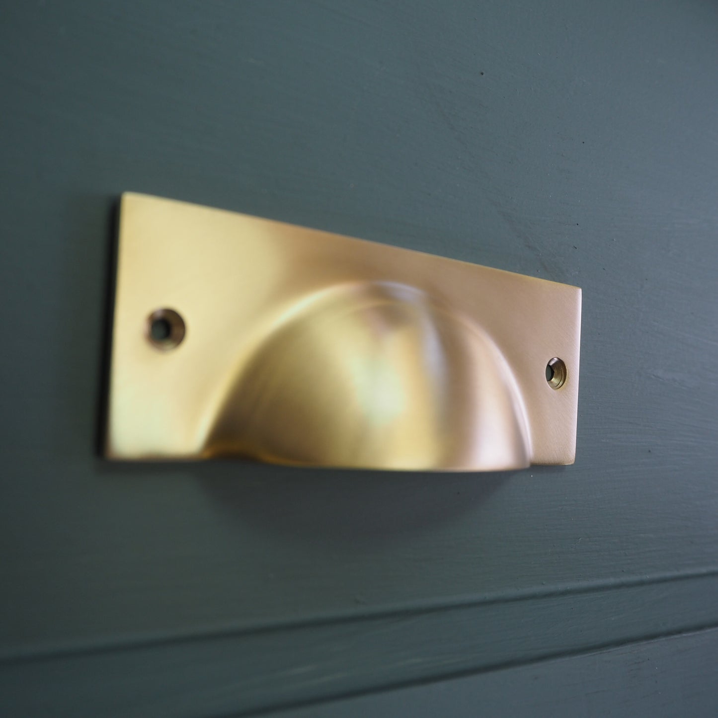 Satin brass door pull