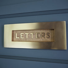 Load image into Gallery viewer, ‘Letters’ letter plate in satin brass