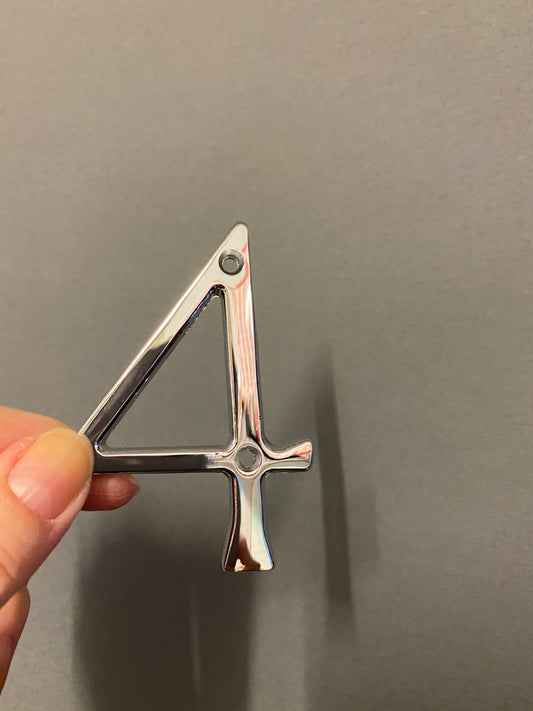 Polished chrome “4”