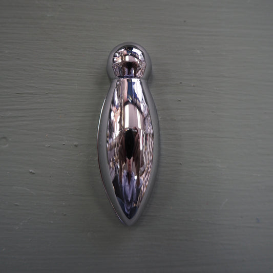 Polished chrome tear drop escutcheon