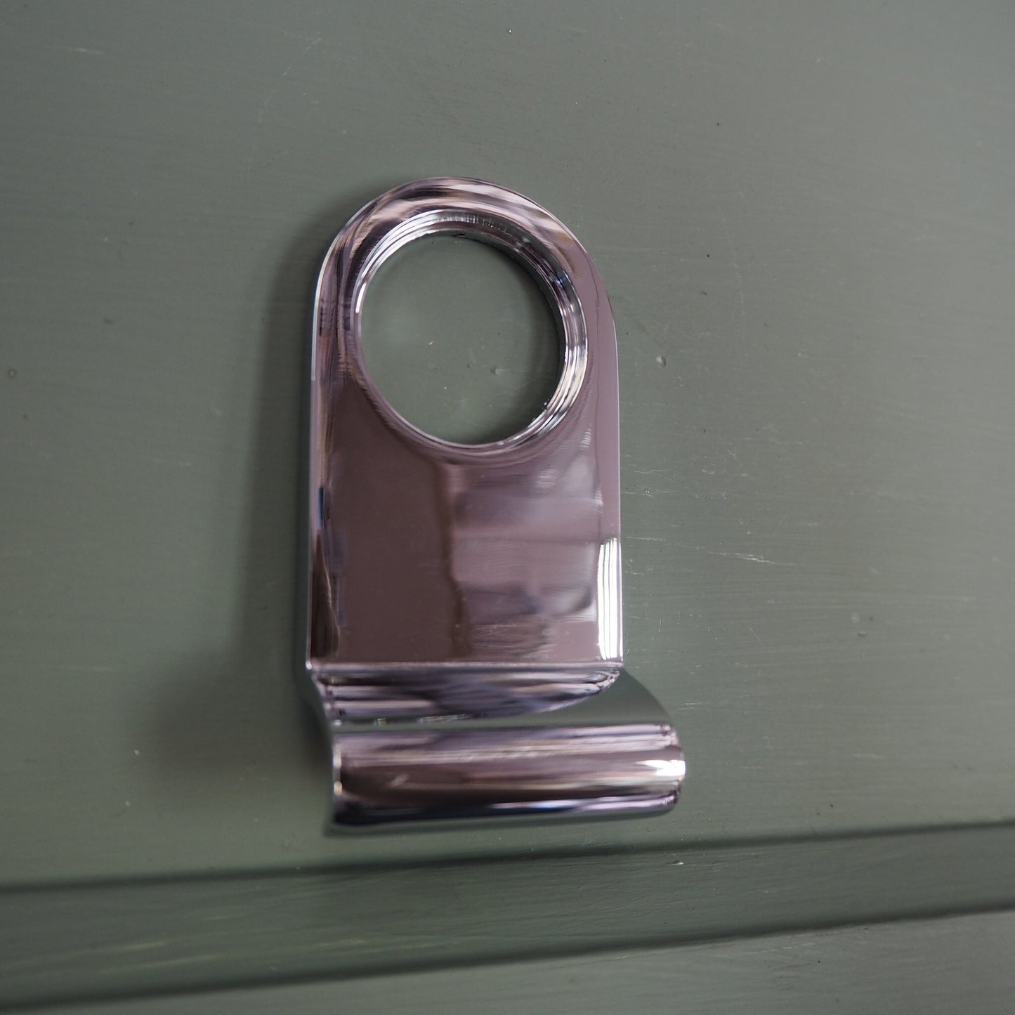 Polished chrome cylinder pull