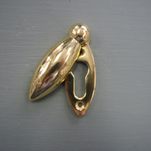 Load image into Gallery viewer, Polished brass tear drop escutcheon