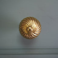 Large Spiral brass cabinet knob