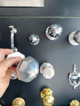 Load image into Gallery viewer, Faceted centre door knob Satin Chrome