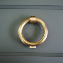 Load image into Gallery viewer, Satin brass ring knocker