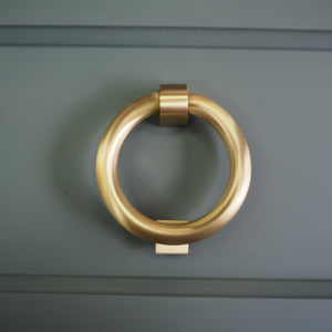Satin brass ring knocker
