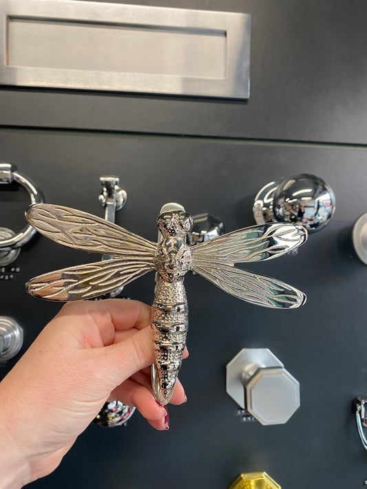 Nickel Dragonfly Door Knocker