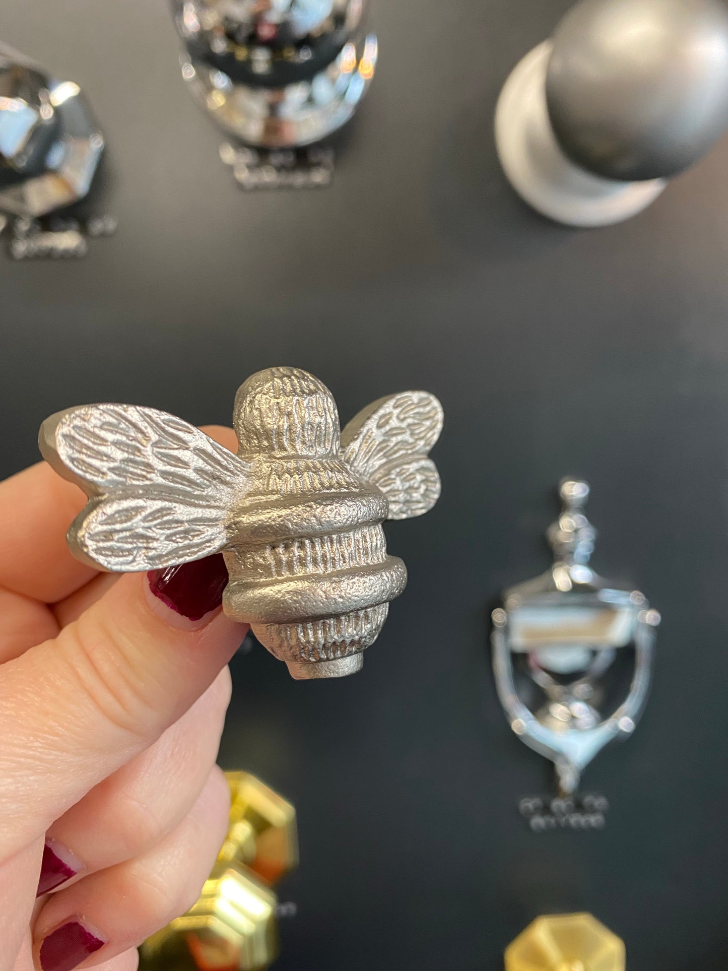 Satin Silver Bee Drawer Cabinet Knob