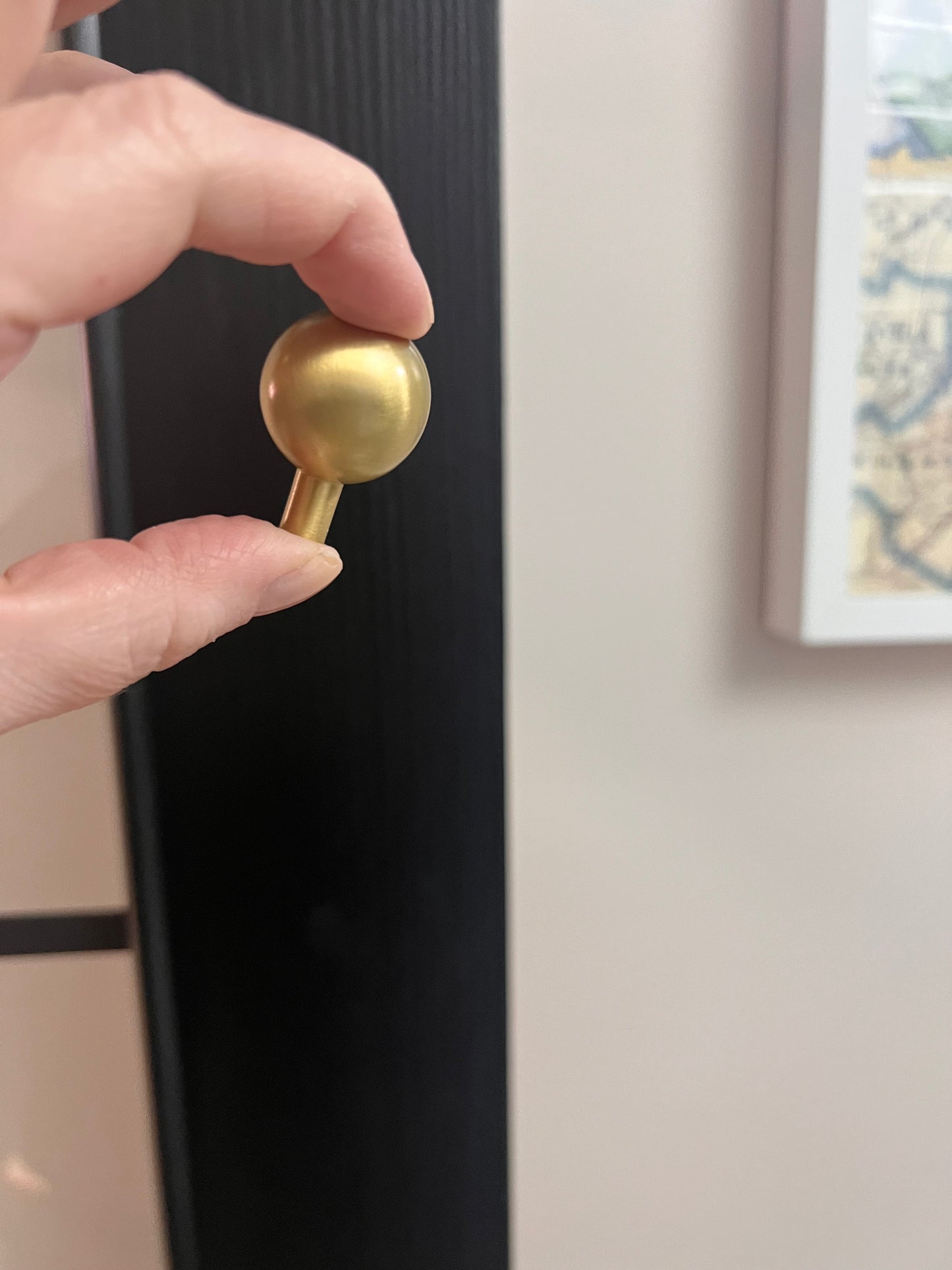 Sphere cabinet knob in satin brass