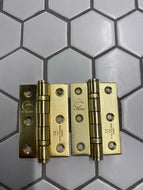Satin brass 76mm hinges (pair)