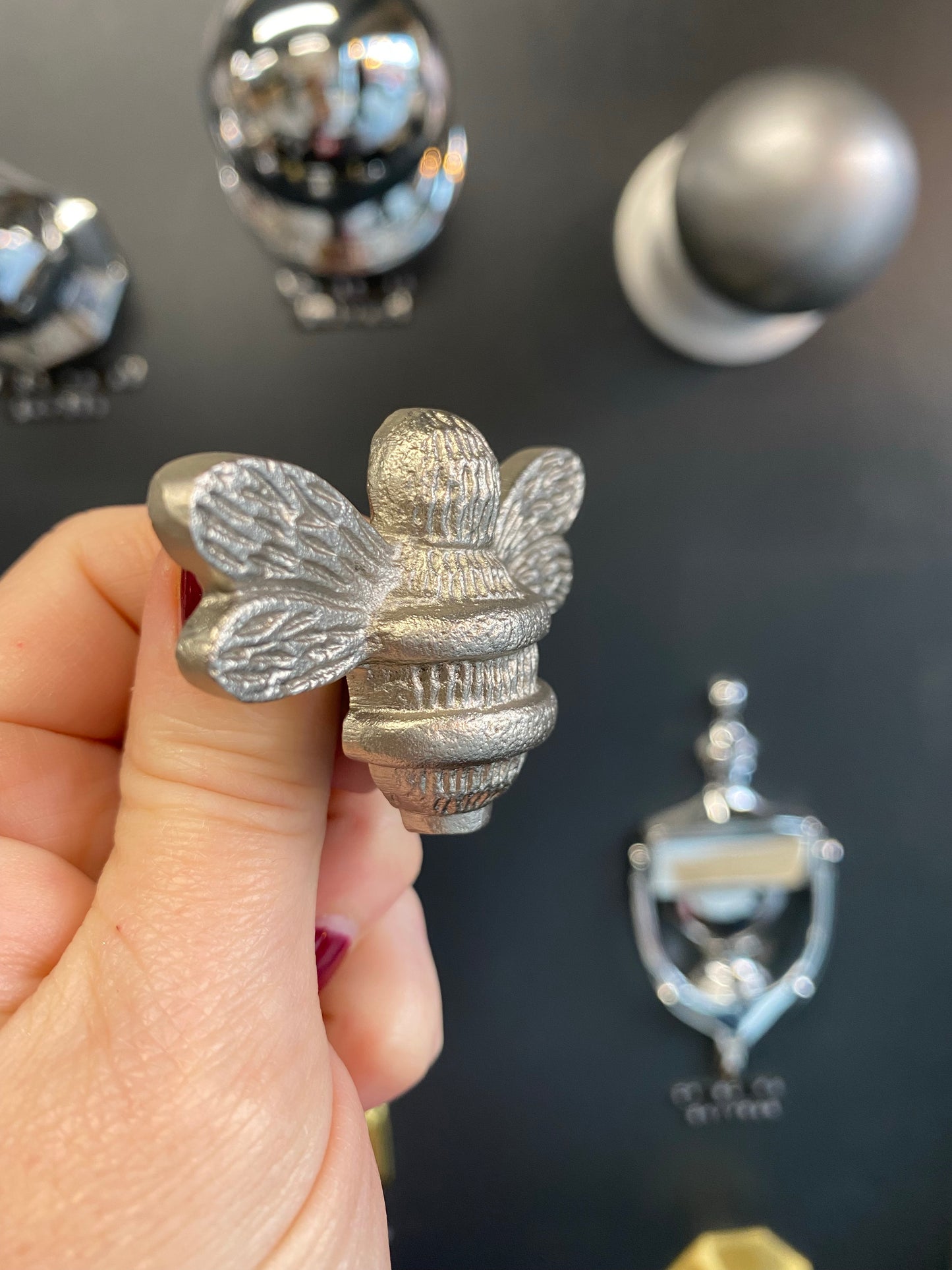 Satin Silver Bee Drawer Cabinet Knob