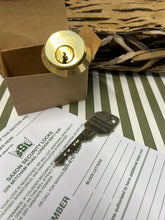 Load image into Gallery viewer, Saxon EPS registered security cylinder in polished brass