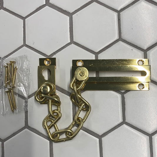 Polished brass door chain