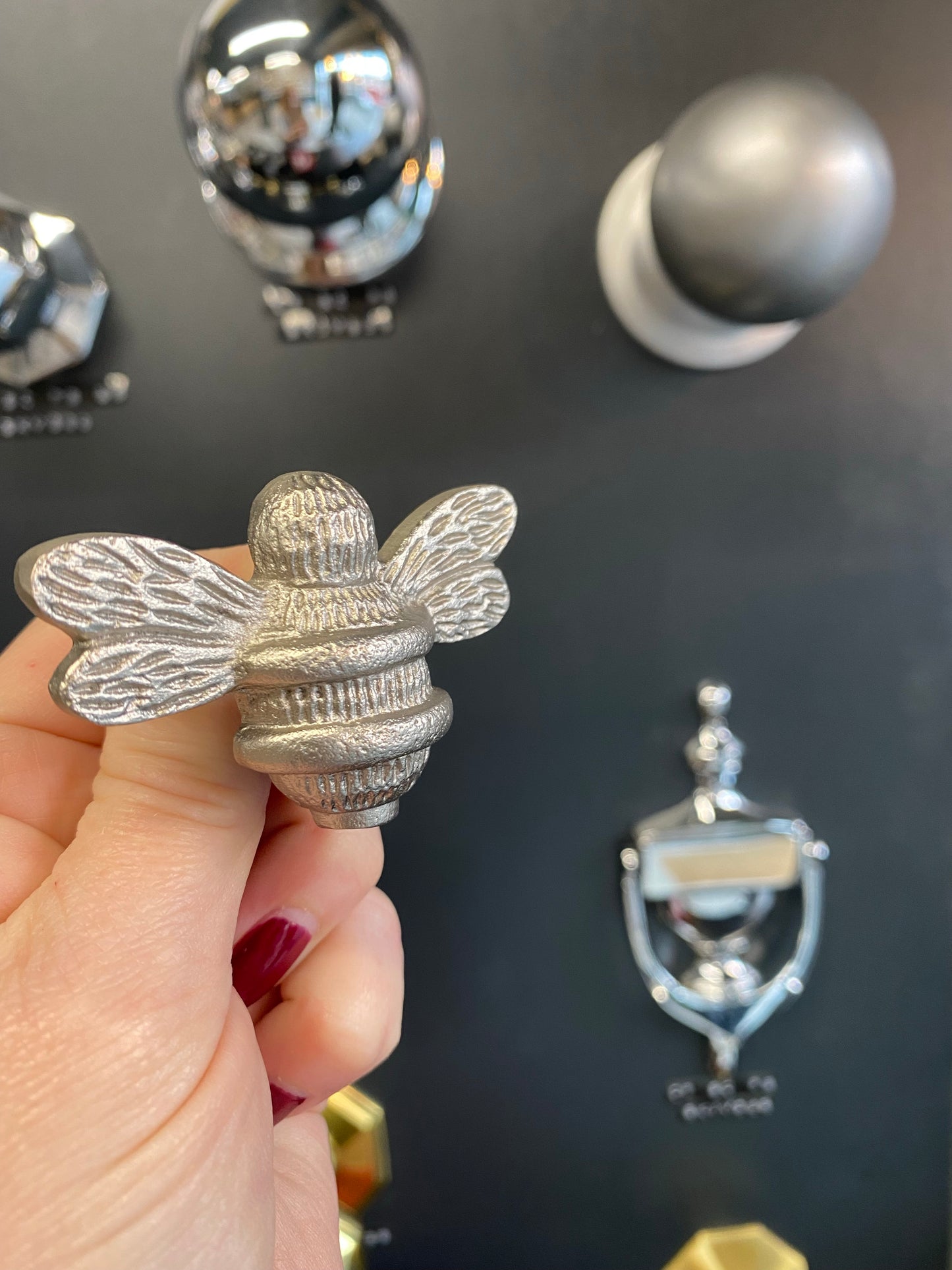 Satin Silver Bee Drawer Cabinet Knob