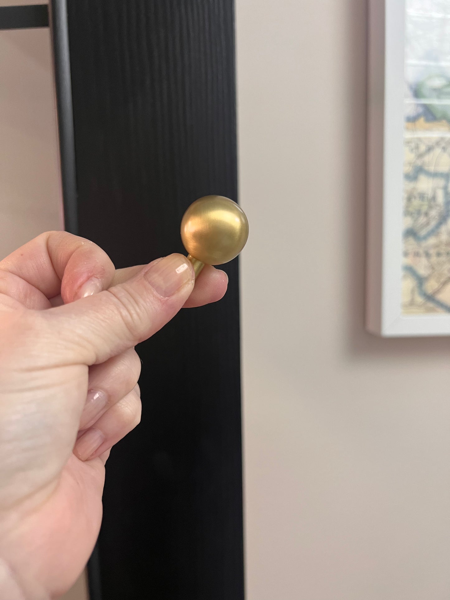 Sphere cabinet knob in satin brass